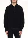 Entire Studios Blimp Quarter Zip Sweater In Black