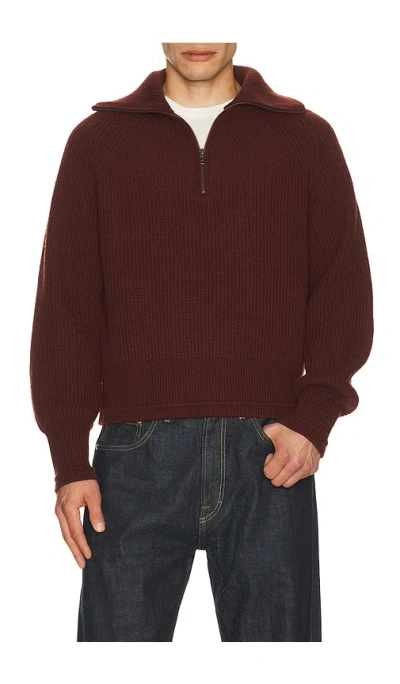 Entire Studios Blimp Quarter Zip Sweater In Brown