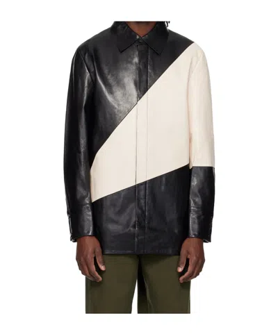 Entire Studios Block Leather Shirt In Black