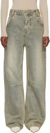 Entire Studios 'cuff Surface Wave' Jeans In Gray