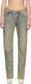 Entire Studios Blue Slem Jeans In Surfacewave