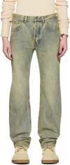 Entire Studios Blue Slem Jeans In Surfacewave