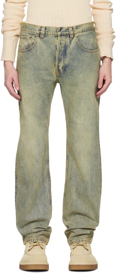 Entire Studios Blue Slem Jeans In Surfacewave