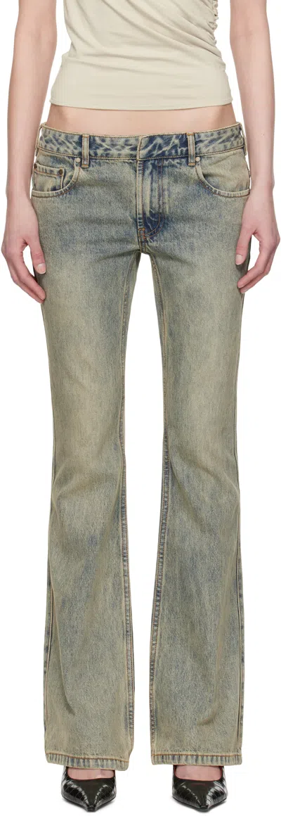 ENTIRE STUDIOS BLUE SLIM-FLARED JEANS