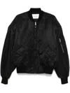 Entire Studios Broad Oversized Satin Bomber Jacket In Black
