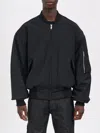 Entire Studios Black Zip-up Bomber Jacket In Wool Blend In Black