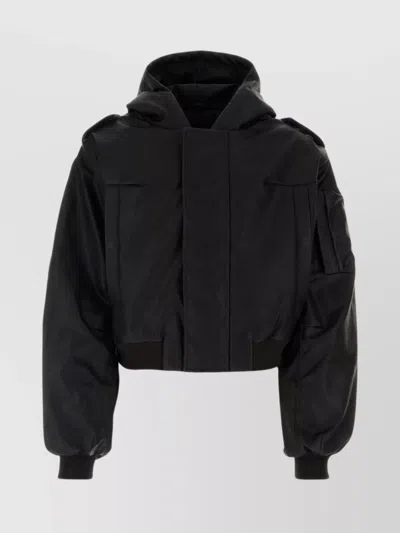 ENTIRE STUDIOS BOMBER JACKET WITH HOOD AND ELASTICIZED CUFFS