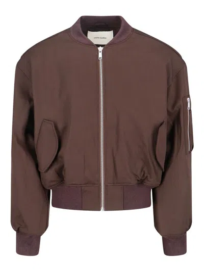 Entire Studios Bomber Zip In Brown