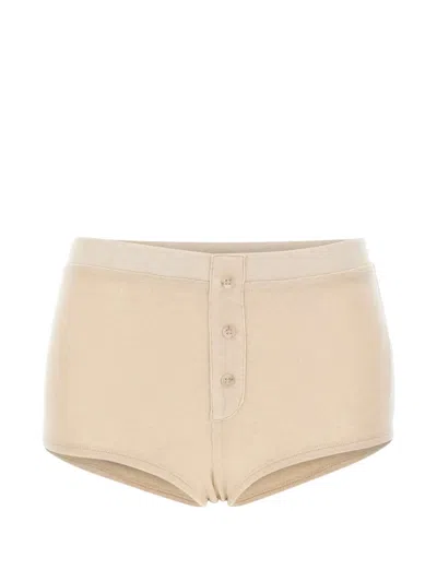 Entire Studios Booty Micro-ribbed Shorts In Neutral