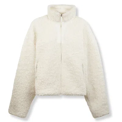 Entire Studios Bouclé High-neck Zip Jacket In Neutral
