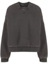Entire Studios Boxy Crewneck Sweatershirt In Wb Washedblack