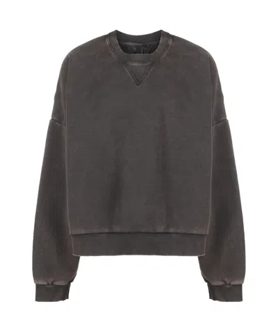 Entire Studios Boxy Crewneck Sweatershirt In Black