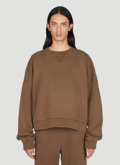 Entire Studios Boxy Crewneck Sweatershirt In Brown
