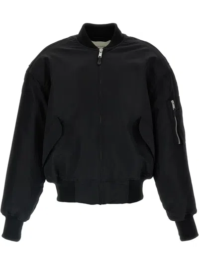 Entire Studios Bomber Jacket With Diamond-quilted Interior And Utility Pockets In Black