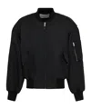 Entire Studios Black Stretch Polyester Blend Bomber Jacket In Blue