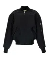 Entire Studios Black Stretch Polyester Blend Bomber Jacket In Black