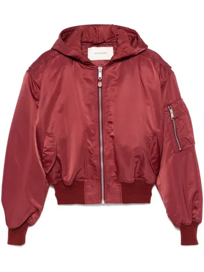 Entire Studios Broad Bomber Jacket In Red