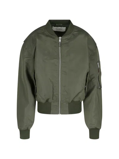 Entire Studios "broad" Zip Bomber Jacket Green