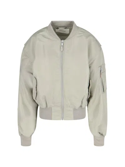 Entire Studios "broad" Zip Bomber Jacket Grey