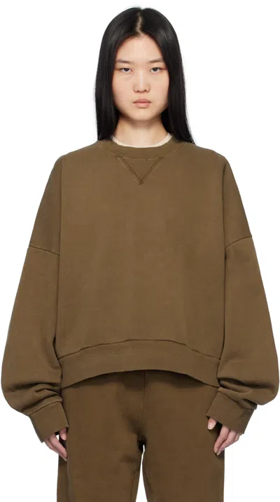 Entire Studios Brown Box Crew Sweatshirt In Brunette