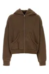 Entire Studios Oversize Cotton Sweatshirt With Hood And Kangaroo Pockets In Brunette