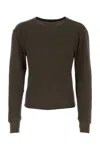 Entire Studios Cotton Sweater With Long Sleeves And Textured Fabric In Green