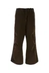 Entire Studios Brown Cotton Wide-leg Pant In Brown