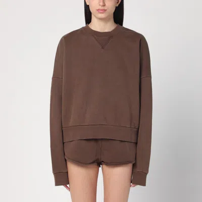 ENTIRE STUDIOS ENTIRE STUDIOS BROWN CREW-NECK SWEATSHIRT IN COTTON