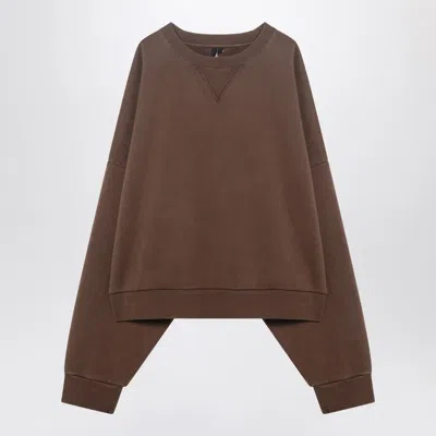 ENTIRE STUDIOS BROWN CREW-NECK SWEATSHIRT IN COTTON