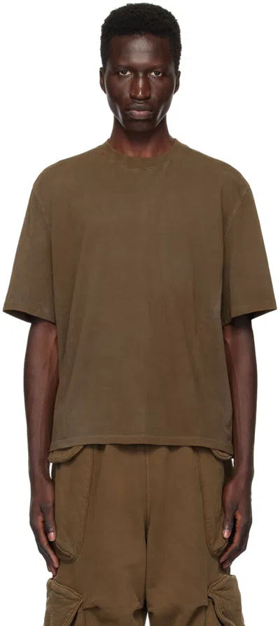 Entire Studios Panelled Organic-cotton T-shirt In Brown