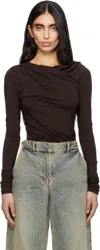 Entire Studios Brown Drape Top In Brown