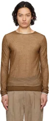 Entire Studios Brown Duplex Knit T-shirt In Himalaya