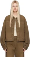 Entire Studios Brown Gem Denim Jacket In Military Stone