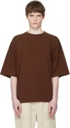 Entire Studios Brown Heavy Boxy T-shirt In Brown