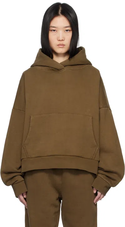 Entire Studios Brown Heavy Hoodie In Brunette