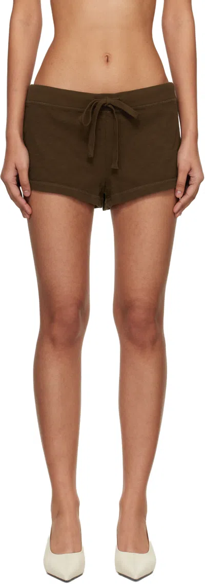 Entire Studios Brown Lightweight Micro Shorts
