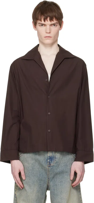 Entire Studios Brown Ls Pajama Shirt