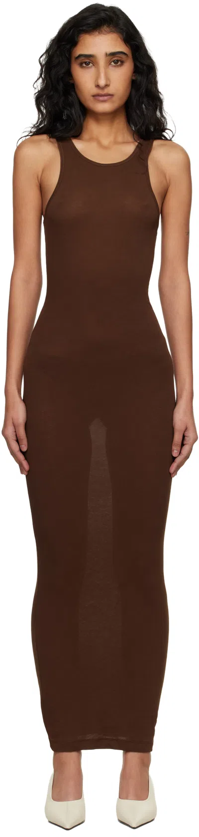 Entire Studios Brown Muscle Tank Midi Dress