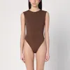 Entire Studios Brown Nylon-blend Bodysuit In Brown