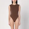 Entire Studios Brown Nylon-blend Bodysuit In Brown