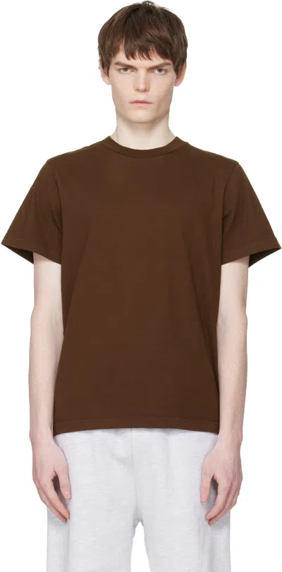 Entire Studios Cotton Crew Neck Short Sleeve T-shirt In Brown