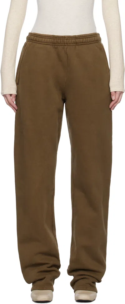 Entire Studios Brown Straight-leg Sweatpants In Brunette