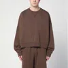 Entire Studios Washed-out Pullover Sweatshirt In Brown