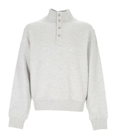 Entire Studios Button Mock-neck Sweater In White