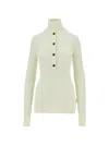 Entire Studios Button Turtleneck Sweater In Green