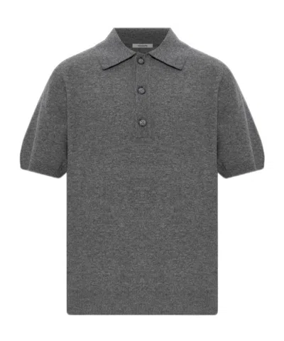 Entire Studios Buttoned Knitted Polo Shirt In Black
