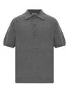 Entire Studios Buttoned Knitted Polo Shirt In Gray