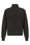 Entire Studios Buttoned Turtleneck Sweatshirt In Black