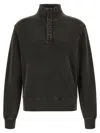 Entire Studios Buttoned Turtleneck Sweatshirt In Black