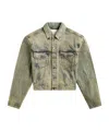 Entire Studios Distressed Denim Jacket In Brown